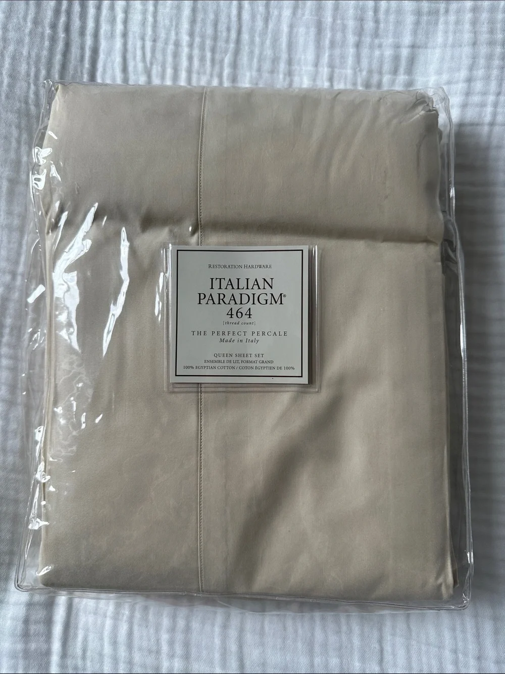 Restoration Hardware Italian Paradigm 464 Sheet Set - Cream
